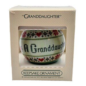 Hallmark 1984 Granddaughter Christmas Ornament Satin Box Read